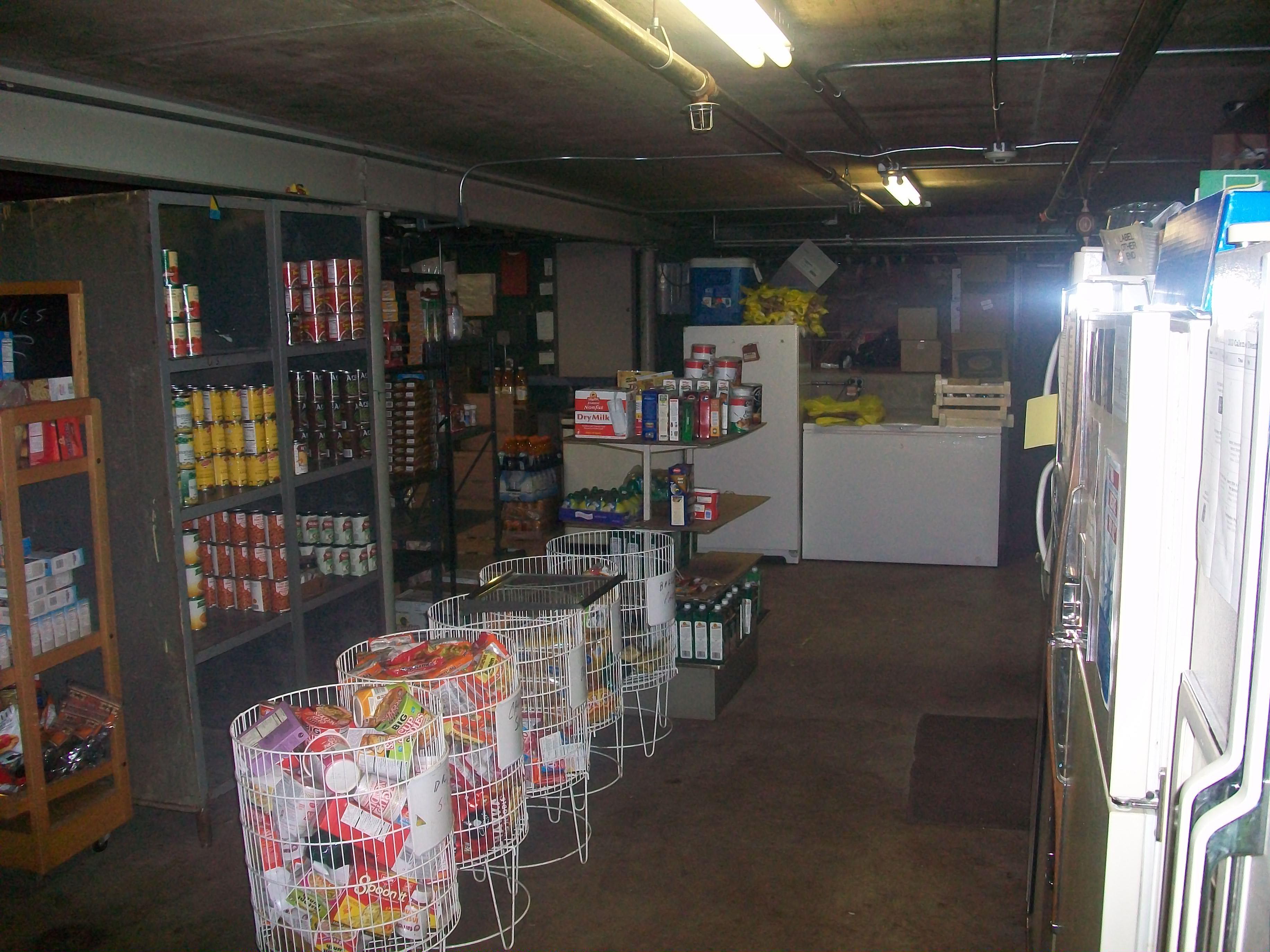 Food Pantry volunteers preparing food